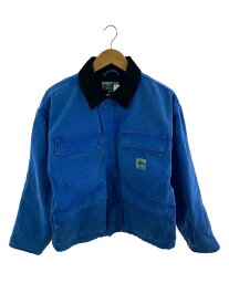 【中古】STUSSY◆ジャケット/S/コットン/BLU【メンズウェア】