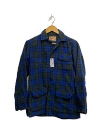【中古】NICKS/50s-60s/オープンカラー/シャツジャケット/長袖シャツ/36/ウール/BLU/チェック【メンズウェア】