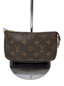 【中古】LOUIS VUITTON◆1)ポシェット・アクセソワール_モノグラム・キャンバス_BRW/PVC/BRW/総柄【バッグ】