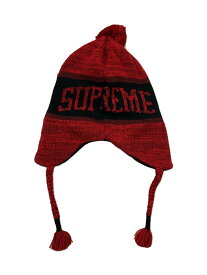 【中古】Supreme◆ニットキャップ/FREE/アクリル/RED/総柄/メンズ【服飾雑貨他】