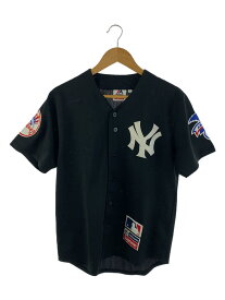 【中古】Supreme◆15SS/New York Yankees Majestic Baseball Jersey/S/ポリエステル/BLK【メンズウェア】