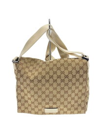 【中古】GUCCI◆ショルダーバッグ_GGキャンバス_キャンバス_ベージュ/--/BRW【バッグ】