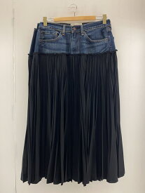 【中古】JUNYA WATANABE COMME des GARCONS◆×Levis/デニムドッキングプリーツスカート/M/コットン/IDG/JK-S104/AD2022【レディースウェア】