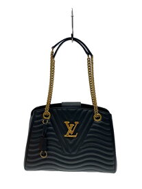 【中古】LOUIS VUITTON◆チェーントート_ニューウェーブ_BLK/牛革/BLK/無地【バッグ】