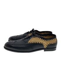 【中古】BOTTEGA VENETA◆ストローエンブロイダリードレスシューズ/39/BLK【シューズ】