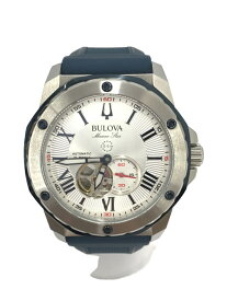 【中古】BULOVA◆腕時計/--/ラバー/SLV/NVY【服飾雑貨他】