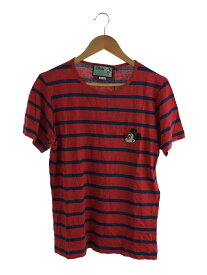 【中古】GUCCI◆半袖Tシャツ/×Disney/ミッキー/M/リネン70/コットン30/RED/ボーダー/598971【メンズウェア】