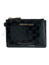 【中古】MICHAEL KORS◆パスケース/フラグメントケース/エナメル/ブラック/レディース/32F1GJ6P1A【服飾雑貨他】