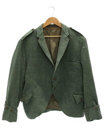 【中古】HARRIS TWEED◆60s/テーラードジャケット/--/ウール/GRN/無地//【メンズウェア】