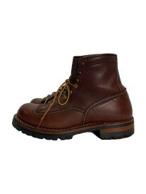 【中古】LONE WOLF BOOTS◆CARPENTER/ブーツ/--/BRW/レザー【シューズ】