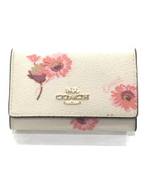 【中古】COACH◆キーケース/レザー/CRM/花柄/レディース/C0379【服飾雑貨他】