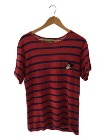 【中古】GUCCI◆ミッキーマウス/Tシャツ/L/リネン/RED/ボーダー/598971【メンズウェア】