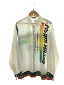 【中古】MSGM◆半袖シャツ/40/ポリエステル/WHT【メンズウェア】