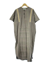 【中古】amachi.◆ステッチ/半袖ワンピース/4/コットン/BRW/014G【レディースウェア】