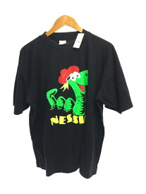 【中古】90s/nessieロゴ/シングルステッチ/Tシャツ/XL/コットン/BLK【メンズウェア】