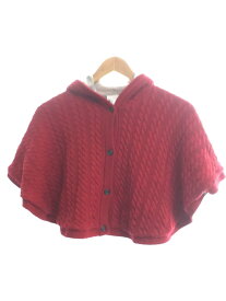 【中古】BURBERRY CHILDREN◆トップス/ポンチョ/カーディガン/ウール/レッド/CON35-112-16【キッズ】