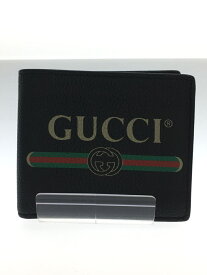 【中古】GUCCI◆2つ折り財布/ヴィンテージロゴ/レザー/BLK/メンズ/496309・584046【服飾雑貨他】