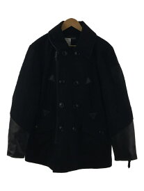 【中古】AVIREX◆ピーコート/LL/ウール/BLK/6122143/NAVAL PEAJACKET/レザー切替【メンズウェア】