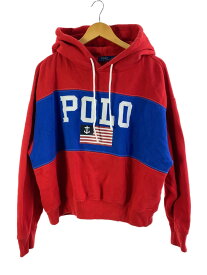 【中古】POLO RALPH LAUREN◆パーカー/M/コットン/RED【メンズウェア】