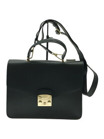 【中古】FURLA◆METROPOLIS/ショルダーバッグ/レザー/BLK/無地【バッグ】