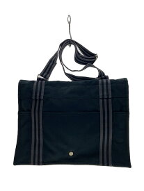 【中古】HERMES◆エールライン バサス/トートバッグ/キャンバス/BLK【バッグ】