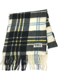 【中古】scottish tradition◆マフラー/ホワイト/チェック/レディース【服飾雑貨他】