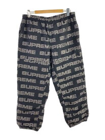 【中古】Supreme◆Logo Ripstop Track Pant/ボトム/XL/ナイロン/BLK/総柄【メンズウェア】