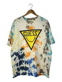 【中古】GUESS◆Tシャツ/Smiley Tie Dye T-shirts/M/コットン/WHT//【メンズウェア】