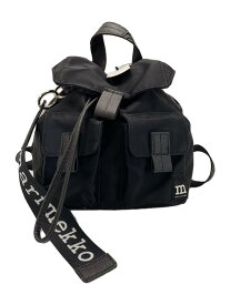 【中古】marimekko◆Everything Backpack S Unikko/リュック/ポリエステル/BLK【バッグ】