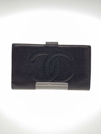 【中古】CHANEL◆CHANEL/長財布/レザー/BLK/レディース【服飾雑貨他】