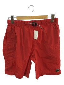 【中古】UNDEFEATED◆ショートパンツ/L/ナイロン/RED【メンズウェア】