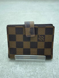 【中古】LOUIS VUITTON◆ルイヴィトン/カードケース/レザー/ブラウン/総柄/レディース【服飾雑貨他】