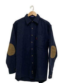 【中古】PENDLETON◆長袖シャツ/エルボーパッチ/USA製/背タグちぎれ・内側破れ有/ウール/NVY//【メンズウェア】