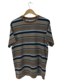 【中古】Carhartt◆23SS/S/S Lafferty T-Shirt/Tシャツ/L/コットン/BRW/ボーダー【メンズウェア】