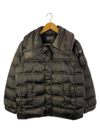 【中古】PRADA◆三角プレート/ジップアップ/ダウンジャケット/38/ナイロン/BRW/無地/290761【レディースウェア】