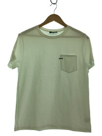 【中古】A.P.C.◆Pocket Emb Tee/ロゴ刺繍/Tシャツ/S/コットン/ホワイト/25082-1-92701/【メンズウェア】