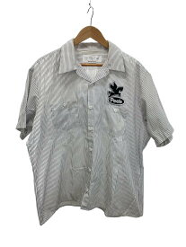 【中古】Peels NYC/半袖シャツ/XL/コットン/WHT/ストライプ【メンズウェア】
