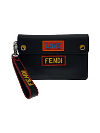 【中古】FENDI◆クラッチバッグ/レザー/BLK/7M0248【バッグ】