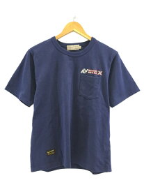 【中古】AVIREX◆Tシャツ/M/コットン/NVY/無地/6173296【メンズウェア】