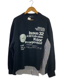 【中古】kolor◆セーター(厚手)/3/ウール/BLK/プリント/20WCM-T09207【メンズウェア】