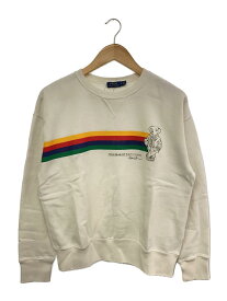 【中古】POLO RALPH LAUREN◆スウェット/M/コットン/WHT/プリント【レディースウェア】