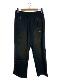 【中古】DIESEL◆P-SMASH Track Pants(USED加工サテンワイドトラックパンツ)/46/レーヨン/BLK【メンズウェア】