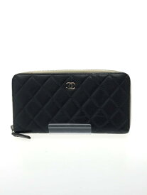 【中古】CHANEL◆長財布/レザー/ブラック/無地/レディース【服飾雑貨他】