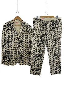 【中古】Supreme◆Eyes Suit/セットアップ/コットン/ホワイト/総柄【メンズウェア】