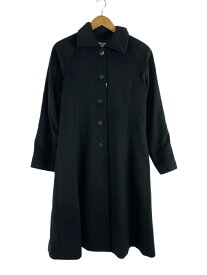 【中古】GIANNI LO GIUDICE◆ステンカラーコート/40/カシミア/BLK/無地【レディースウェア】