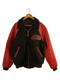 【中古】AVIREX◆袖レザーウールスタジャン/M/ウール/BLK/41002//【メンズウェア】