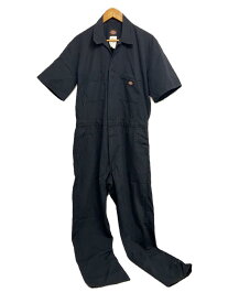 【中古】DICKIES◆SHORT SLEEVE COVERALL/つなぎ/オールインワン/M/ポリエステル/BLK//【メンズウェア】