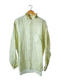 【中古】BANANA REPUBLIC◆90s/インド製/IRISH LINEN Shirts/首元黄ばみ有/長袖シャツ/L/リネン/IVO【メンズウェア】