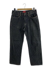 【中古】Supreme◆×Levis/18SS/Pinstripe 550 Jeans/ボトム/30/コットン/ブラック/ストライプ//【メンズウェア】