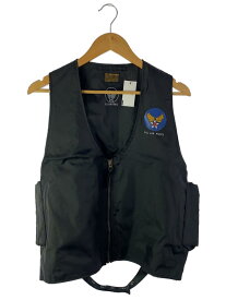 【中古】Blue anchor overall◆ナイロンベスト/M/ナイロン/BLK/プリント【メンズウェア】